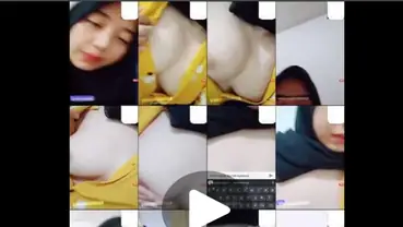 Vcs Sama Cewek Kerudung Jilbab Cantik Putih Baju Kuning poster